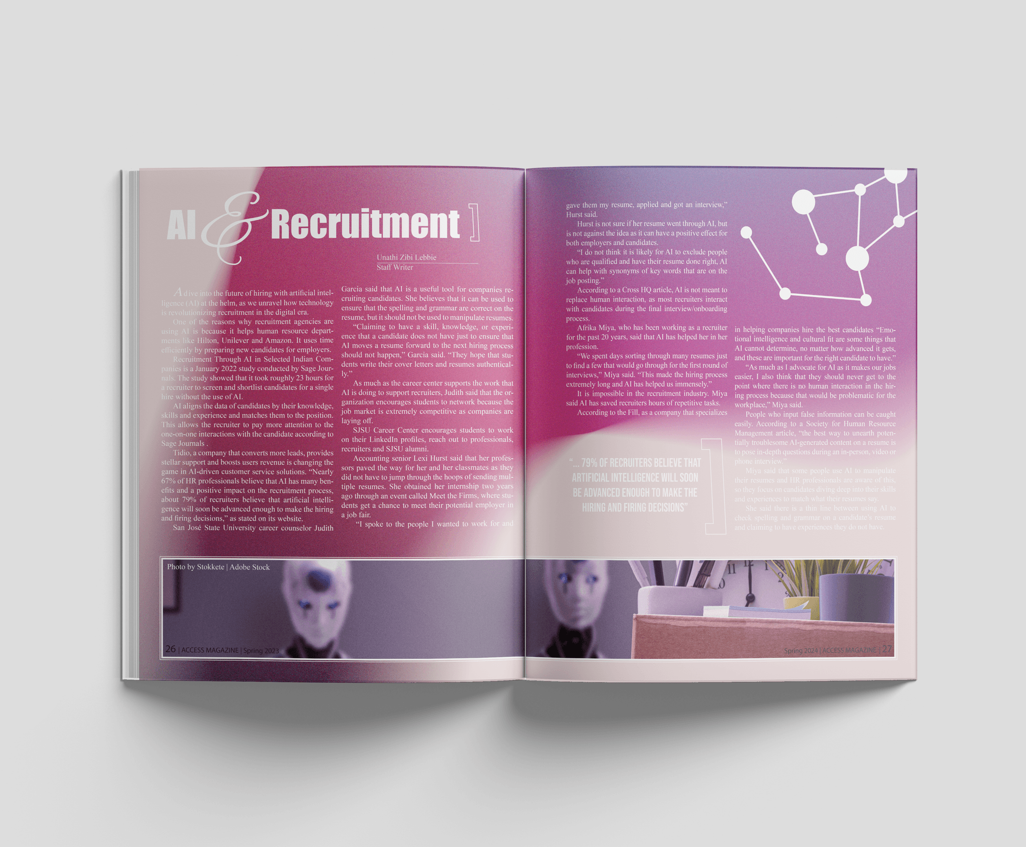 AI and recruitment editorial spread