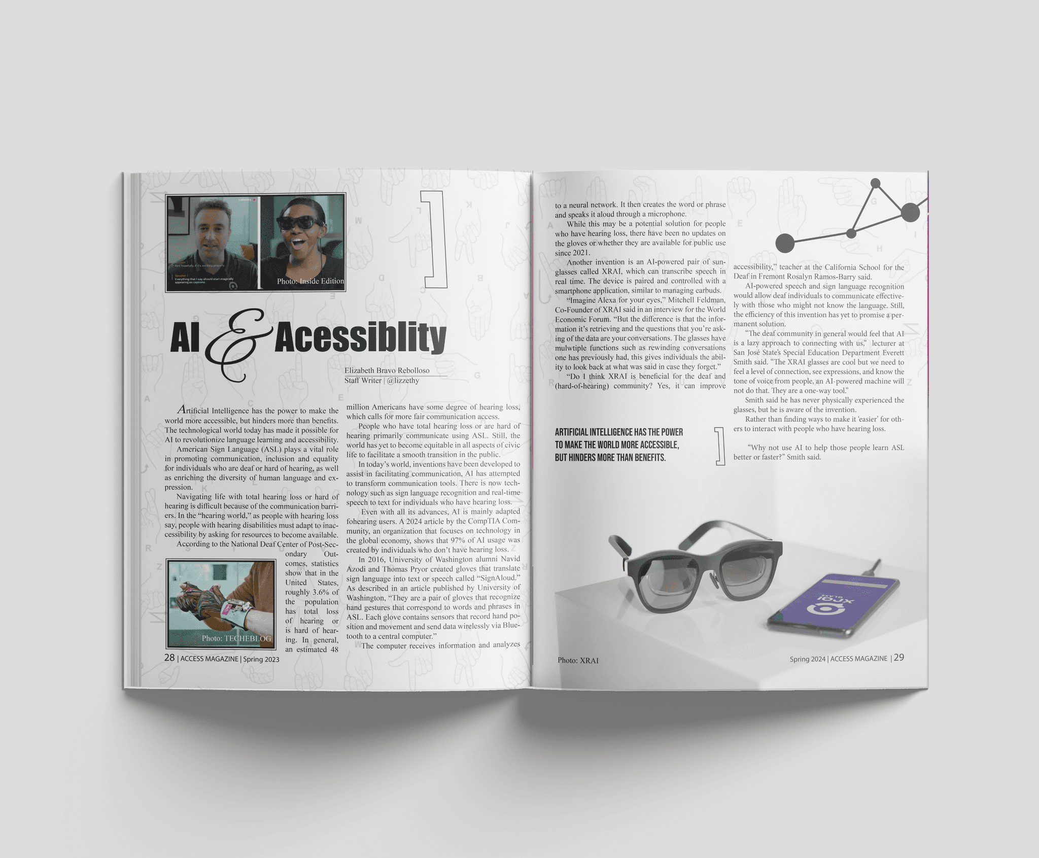 AI and accessibility editorial spread