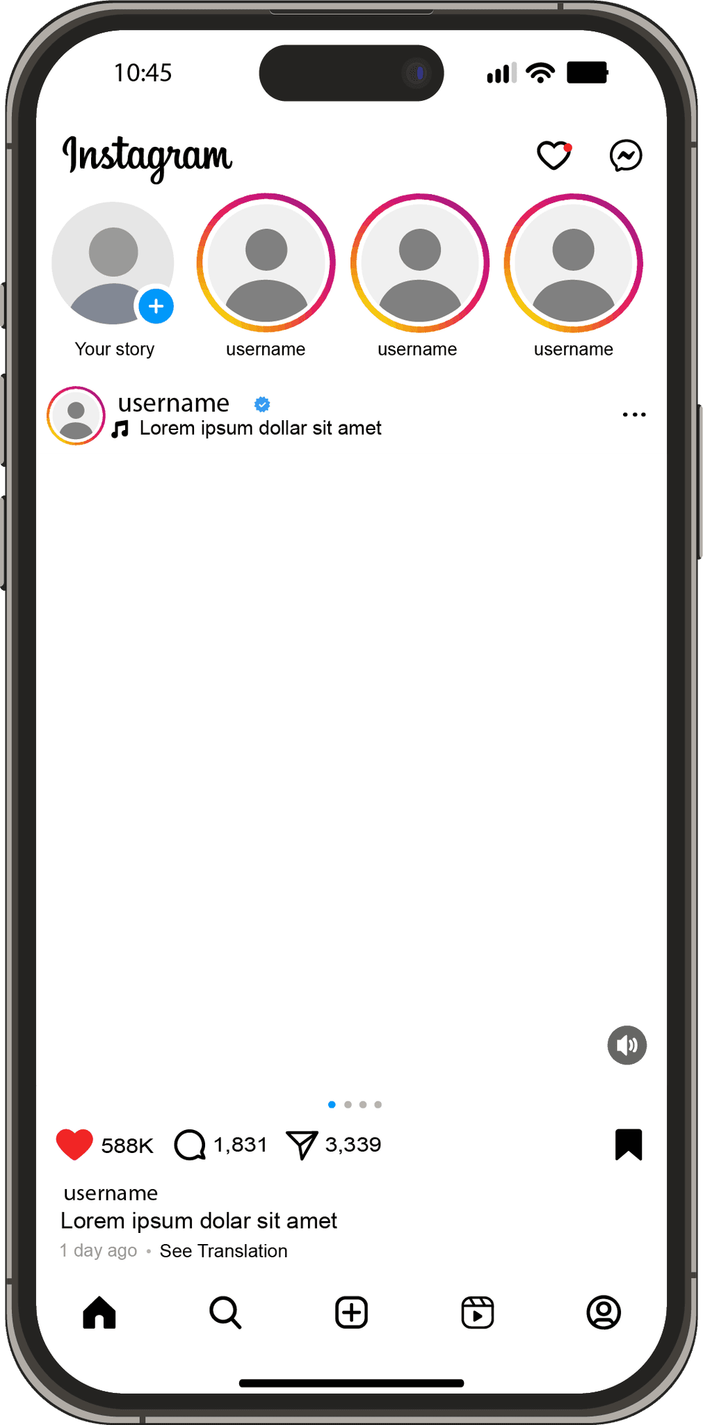 Instagram story highlights preview on a phone