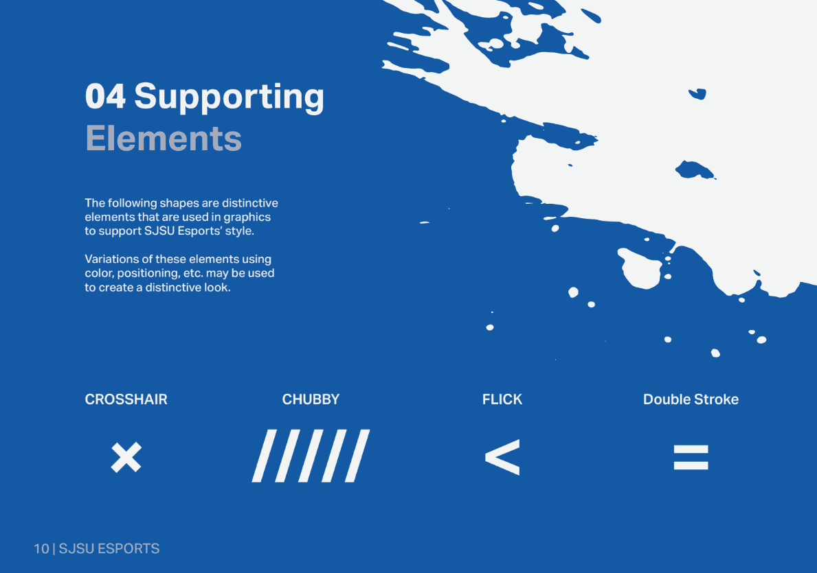 SJSU Esports supporting graphics and shapes