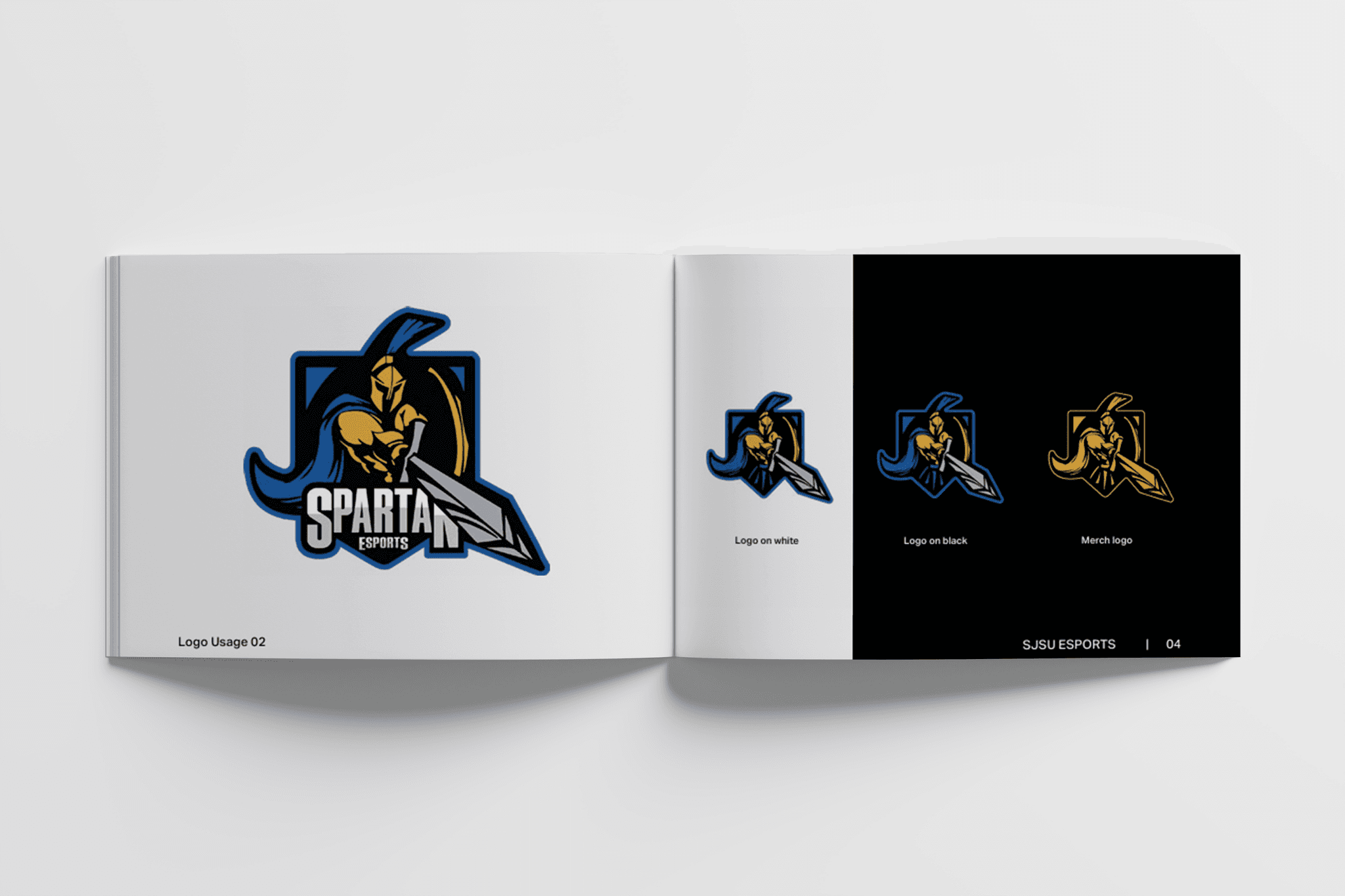 SJSU Esports brand handbook and logo applications